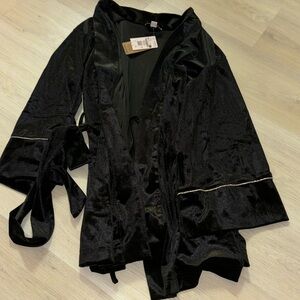 Black velvet robe